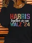 Colorful letter pattern long sleeved T-shirt