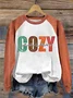 Color Block Thanksgiving  Women's Cozy Season Raglan Sleeve Sweatshirt