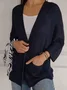 Pocket Stitching V Neck Casual Cardigan