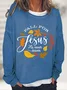 Thanksgiving  Fall For Jesus He Never Leaves Crew Neck Sweatshirt