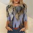 Casual Abstract Loose Crew Neck T-Shirt