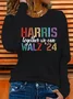 Colorful letter pattern long sleeved T-shirt