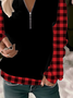 Casual Loose Plaid Sweatshirt
