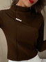 Casual Plain Buckle Jersey T-Shirt