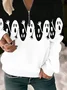 Crew Neck Halloween Casual Sweatshirt