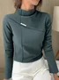 Casual Plain Buckle Jersey T-Shirt