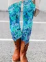 Floral printed casual tight leggings