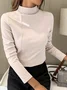 Casual Plain Buckle Jersey T-Shirt