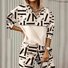 Loose Geometric V Neck Casual Two-Piece Set