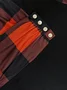 Crew Neck Casual Plaid Loose Blouse