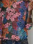 Floral printed casual round neck women's T-shirt
