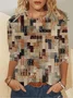 Casual Loose Geometric Jersey T-Shirt