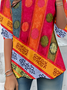 Multicolor Block Vintage Jersey Loose T-Shirt