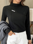 Casual Plain Buckle Jersey T-Shirt