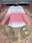Christmas Cotton V Neck Casual T-Shirt