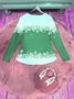 Christmas Cotton V Neck Casual T-Shirt