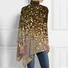 Turtleneck Casual Abstract Loose Blouse