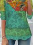 Loose Multicolor Block Vintage Jersey T-Shirt