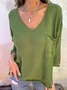 Plain Yarn/Wool Yarn Casual Loose Sweater