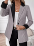 Casual Loose Color Block Shawl Collar Blazer