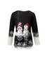 Christmas Casual V Neck Cotton T-Shirt
