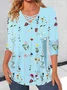 V Neck Casual Blouse
