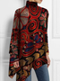 Casual Plaid Turtleneck Blouse