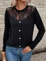 Loose Jersey Turtleneck Casual Blouse