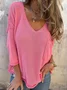 Plain Yarn/Wool Yarn Casual Loose Sweater