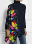 Casual Plaid Turtleneck Blouse