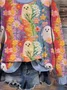 Casual Halloween Crew Neck Sweatshirt