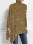 Turtleneck Casual Abstract Loose Blouse