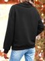Shawl Collar Casual Plain Loose Sweatshirt