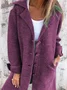Women's Solid Color Lapel Cardigan with Pockets Single Breasted Mid-Length Jacket