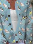 Bird Printed Casual Cardigan
