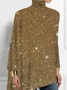 Turtleneck Casual Abstract Loose Blouse