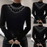 Turtleneck Hot Drilling Loose Casual Blouse