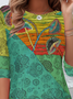 Loose Multicolor Block Vintage Jersey T-Shirt