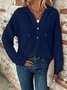 Hoodie Plain Casual Loose Blouse