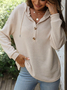 Hoodie Plain Casual Loose Blouse