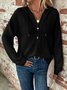 Hoodie Plain Casual Loose Blouse