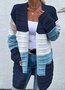 Casual Color Block Wool/Knitting Cardigan