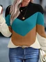 Loose Color Block Casual Sweater