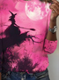 Witch print round neck T-shirt