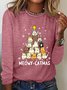 Meowy Catmas Casual Long Sleeve Shirt