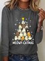 Meowy Catmas Casual Long Sleeve Shirt