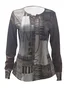 Others Casual Geometric Jersey Blouse