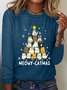 Meowy Catmas Casual Long Sleeve Shirt