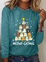 Meowy Catmas Casual Long Sleeve Shirt