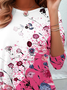 Casual T-Shirt With Contrasting Floral Design
